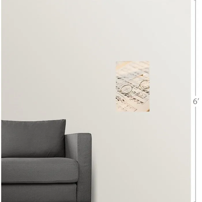 "Eyeglasses on sheet music" Poster Print - Multi