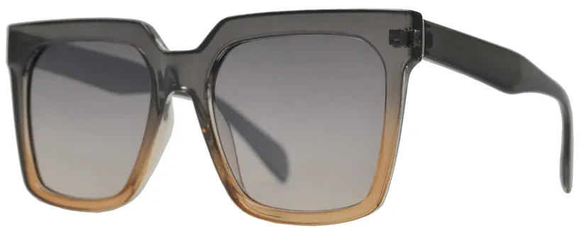 "Florida Retro" Large Square  Sunglasses with Flat Lens