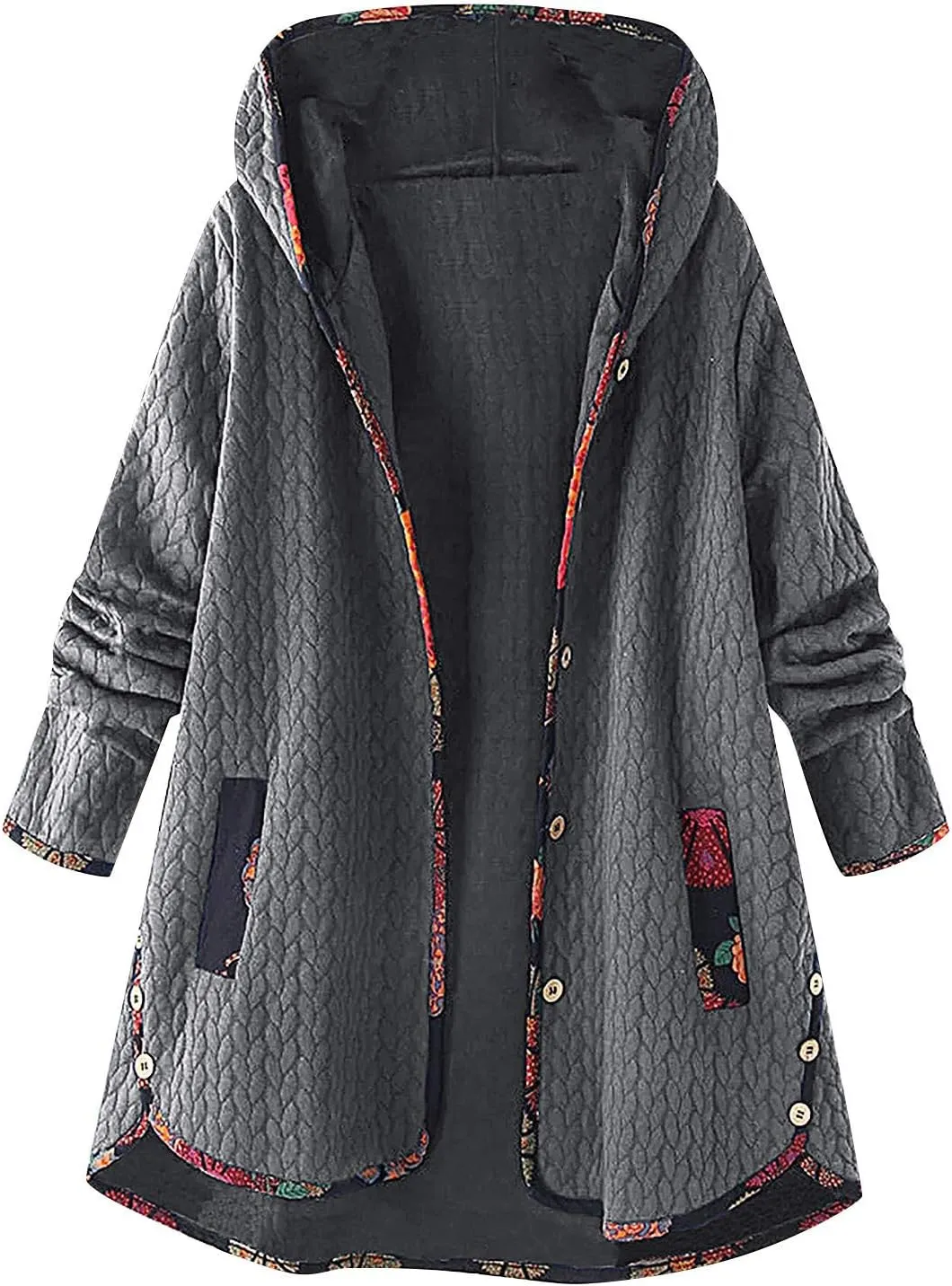 QWENTMTNTY Winter Jackets for Women Winter Clothes Winter Outwear Sherpa Lined Jacket Long Womens Winter Coats Mid Length