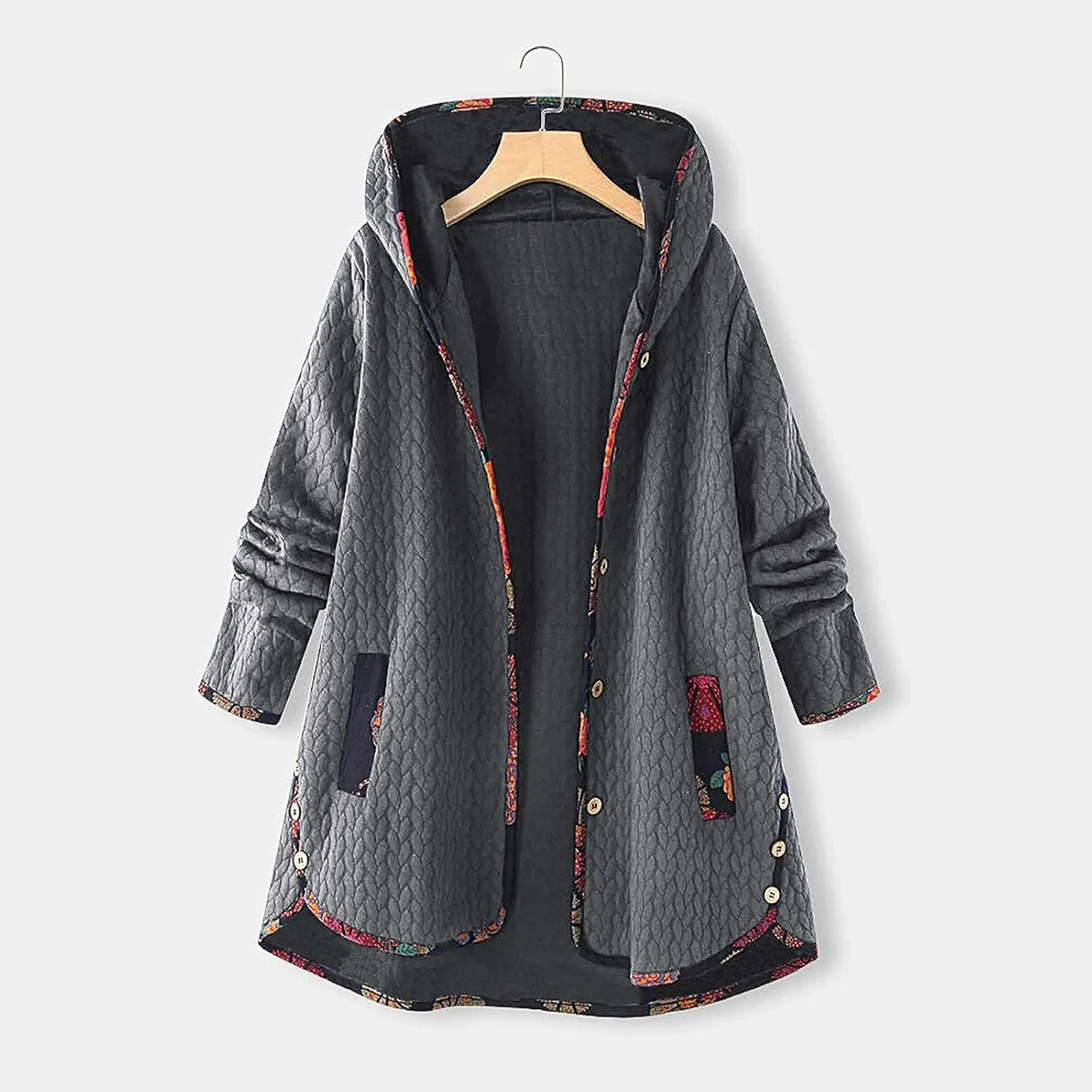 QWENTMTNTY Winter Jackets for Women Winter Clothes Winter Outwear Sherpa Lined Jacket Long Womens Winter Coats Mid Length