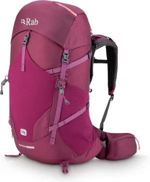 Rab Women's Exion ND Backpack - Comfortable Daypack for Hiking, Trekking, & Backpacking - Mulberry - 35-Liter (Back Length - Small/Medium)