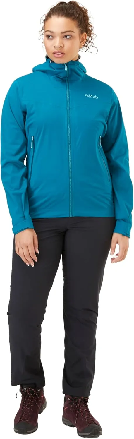 Rab Women's Kinetic 2.0 Hooded Jacket, Waterproof Softshell for Hiking, Trekking