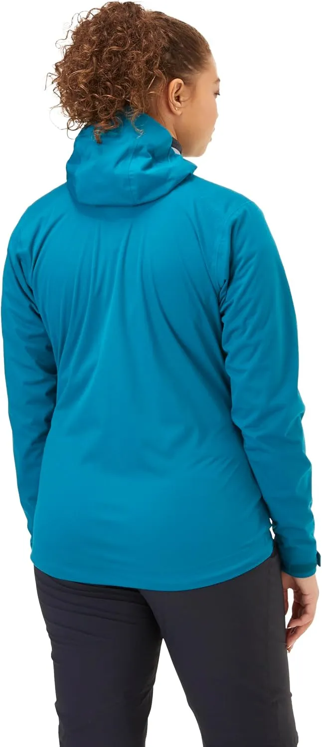 Rab Women's Kinetic 2.0 Hooded Jacket, Waterproof Softshell for Hiking, Trekking