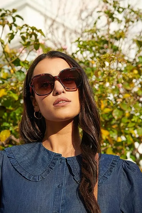 Radley London Women's 6505 Tortoiseshell/Papaya Oversized Round Sunglasses