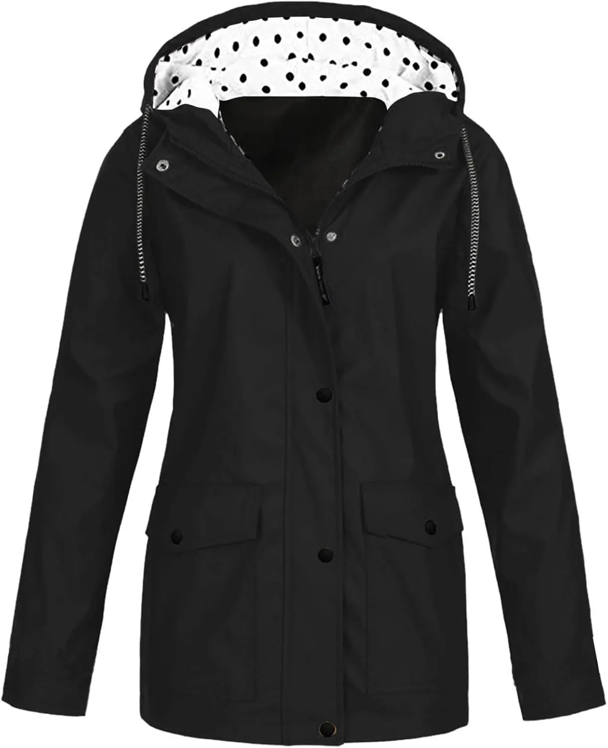 Rain Coat for Women Waterproof Outdoor Hiking Raincoat Lined Rain Jacket Lightweight Hooded Jackets Trench Coats