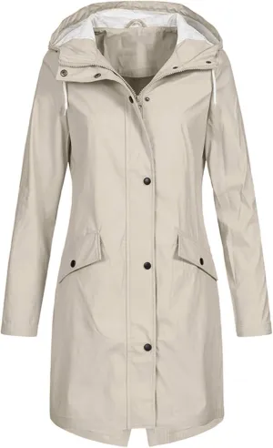 Rain Jackets for Women Hooded Raincoat Windproof Lightweight Lined Windbreaker Travel Jackets