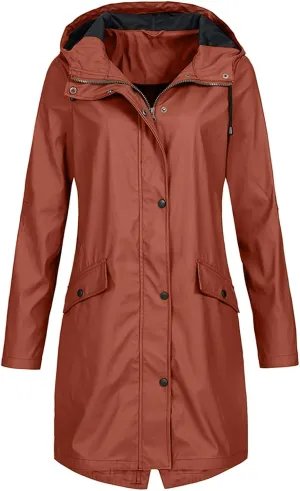 Rain Jackets for Women Hooded Raincoat Windproof Lightweight Lined Windbreaker Travel Jackets