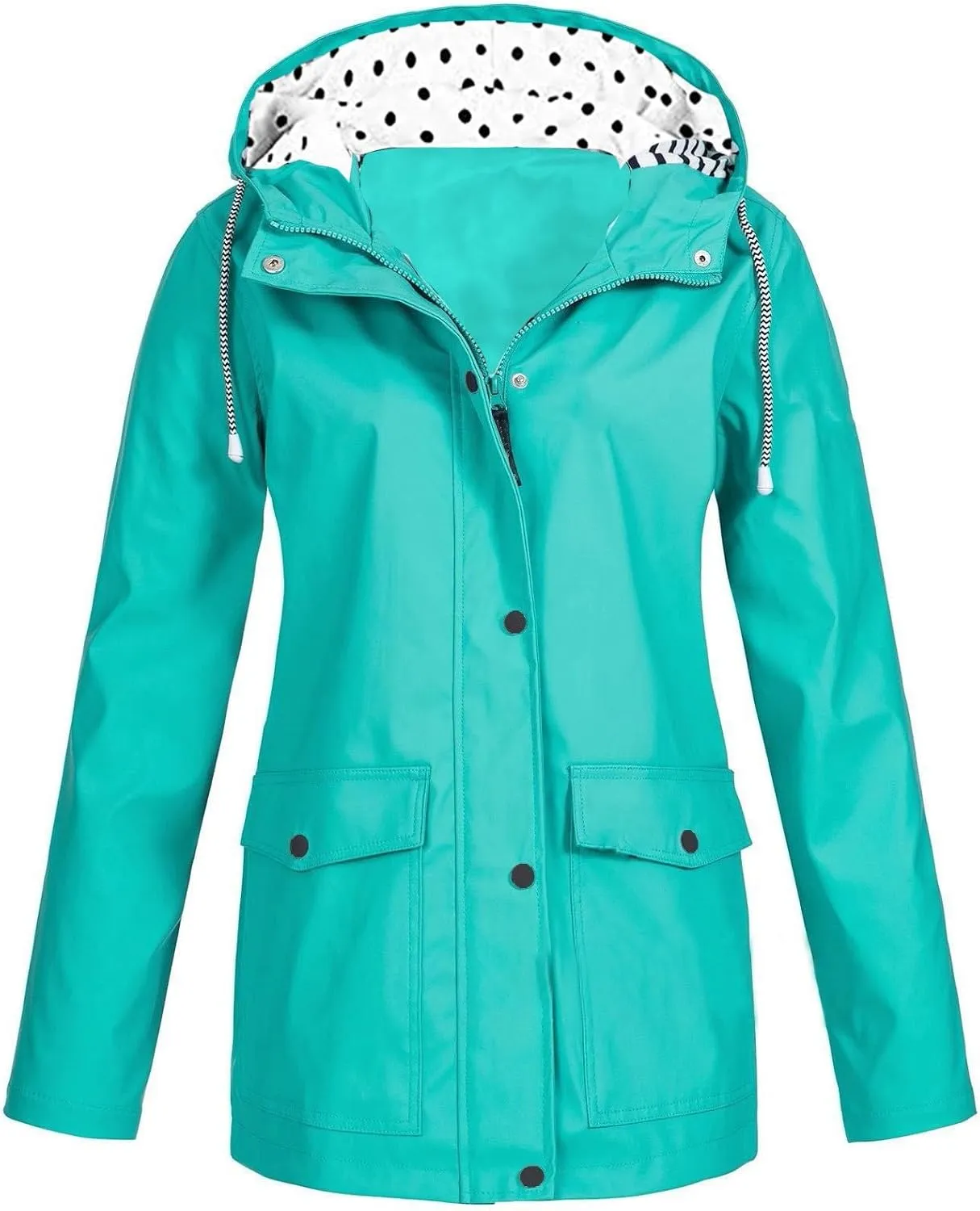 Rain Jackets for Women Hooded Raincoat Windproof Lightweight Lined Windbreaker Travel Jackets