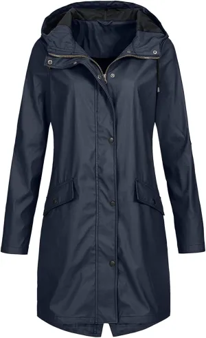 Rain Jackets for Women Hooded Raincoat Windproof Lightweight Lined Windbreaker Travel Jackets
