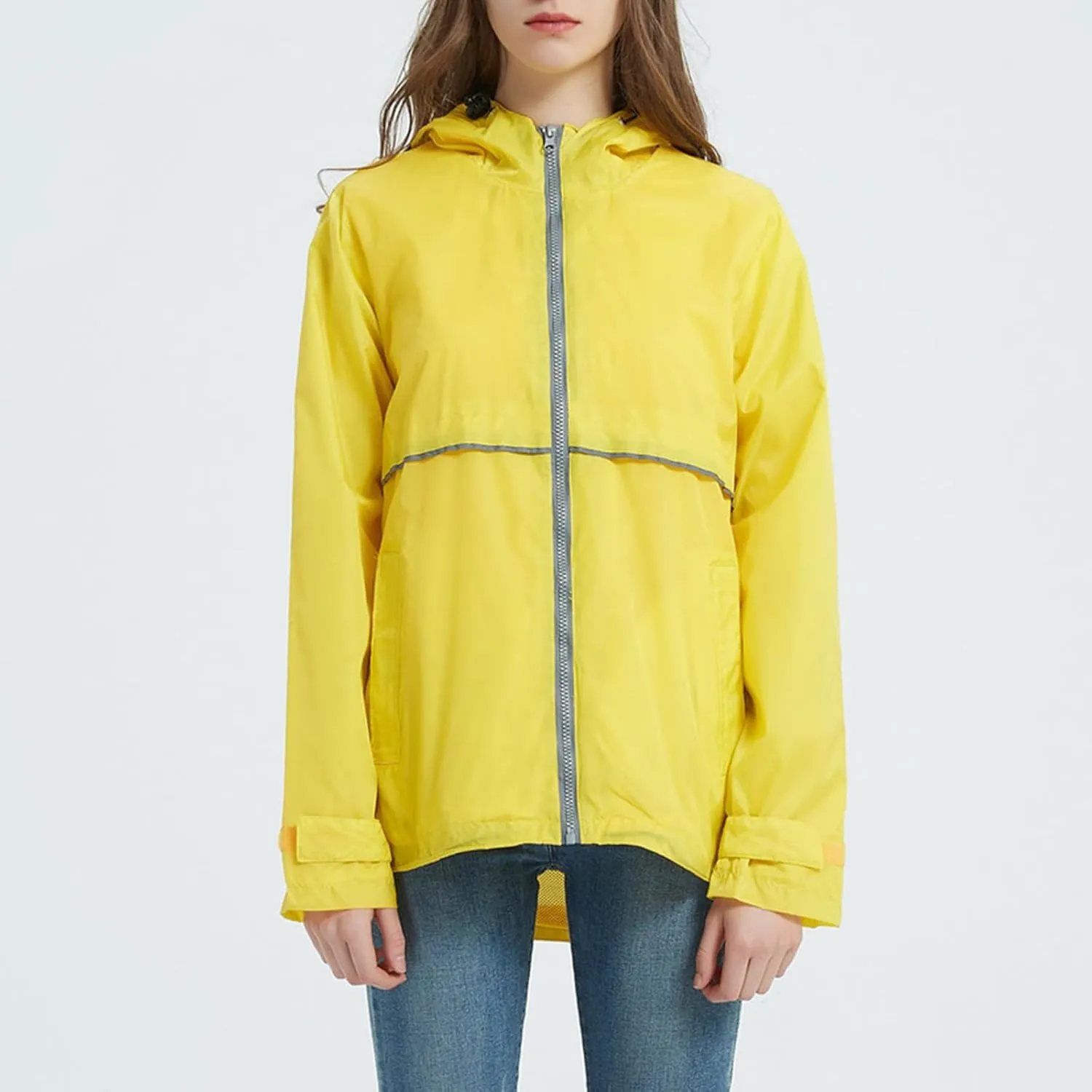 Rain Jackets for Women Waterproof with Hood, Lightweight Winderbreaker Jacket Outdoor Raincoats Hooded w/Pockets