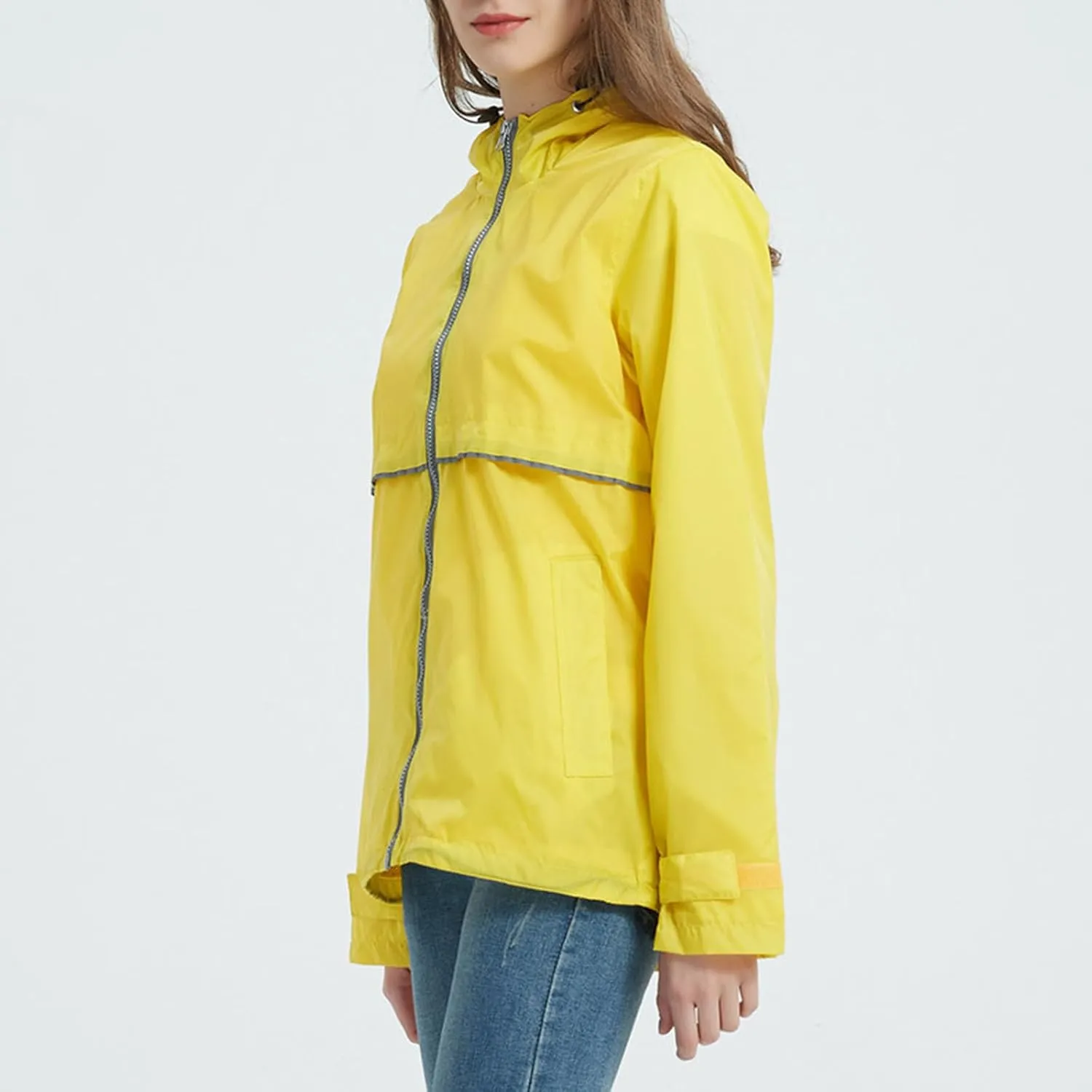 Rain Jackets for Women Waterproof with Hood, Lightweight Winderbreaker Jacket Outdoor Raincoats Hooded w/Pockets