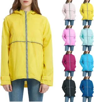 Rain Jackets for Women Waterproof with Hood, Lightweight Winderbreaker Jacket Outdoor Raincoats Hooded w/Pockets