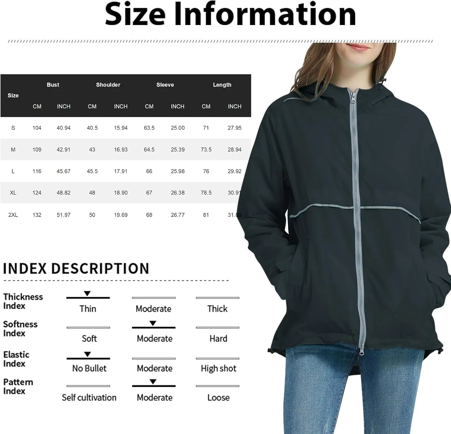 Rain Jackets for Women Waterproof with Hood, Lightweight Winderbreaker Jacket Outdoor Raincoats Hooded w/Pockets