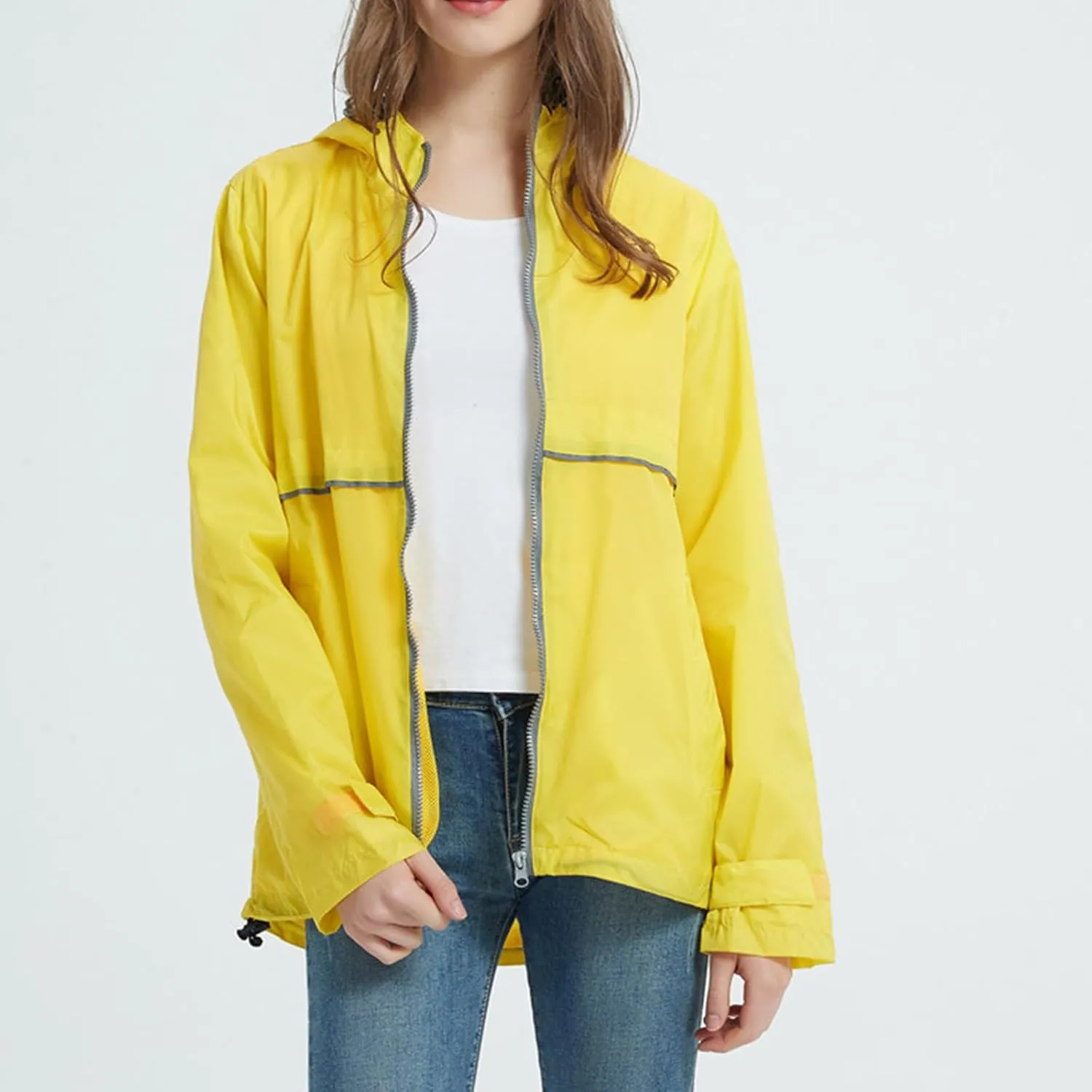 Rain Jackets for Women Waterproof with Hood, Lightweight Winderbreaker Jacket Outdoor Raincoats Hooded w/Pockets