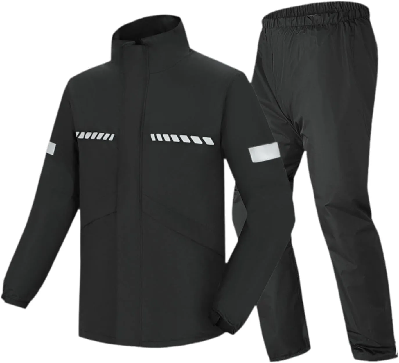 Rain Suit for Men Lightweight Reflective Strip Rain Coat for Motorcycle Trekking