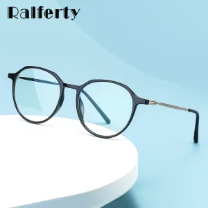 Ralferty Unisex Full Rim Irregular Square Alloy Tr 90 Acetate Eyeglasses D903