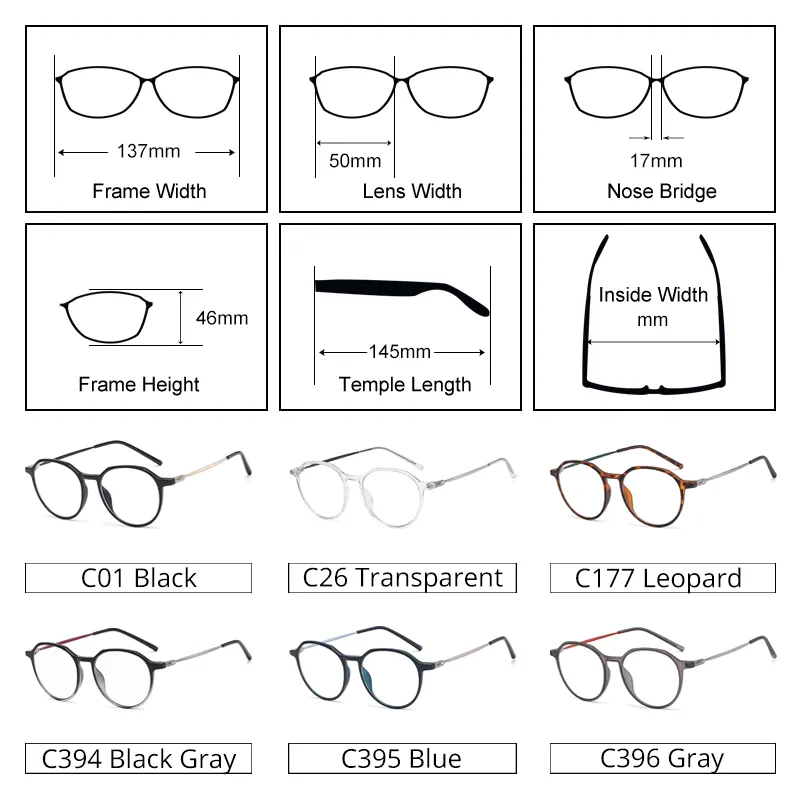 Ralferty Unisex Full Rim Irregular Square Alloy Tr 90 Acetate Eyeglasses D903