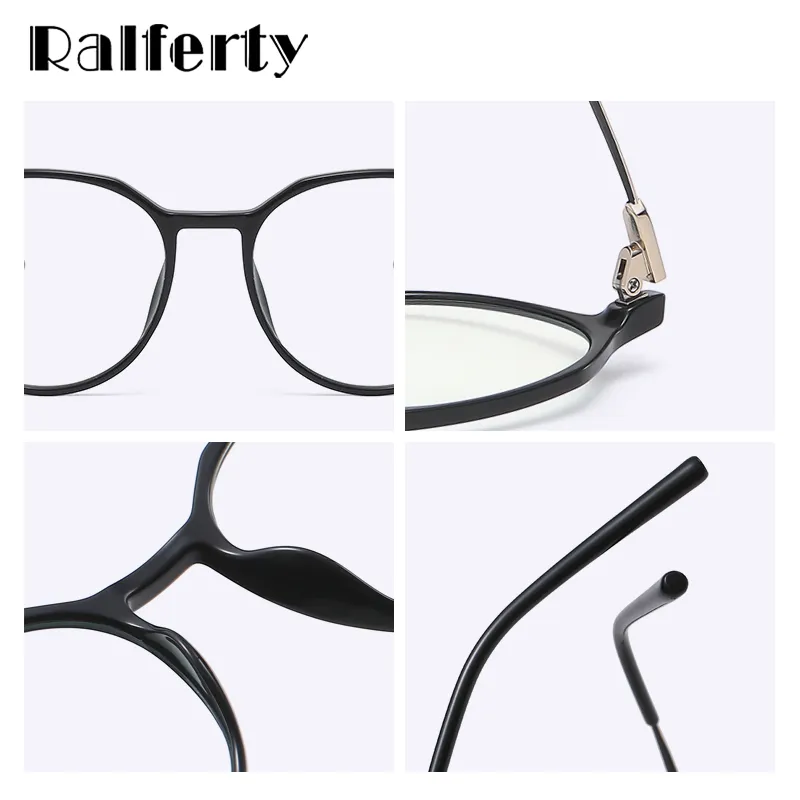 Ralferty Unisex Full Rim Irregular Square Alloy Tr 90 Acetate Eyeglasses D903