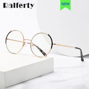 Ralferty Women's Full Rim Oversized Round Alloy Eyeglasses D8615