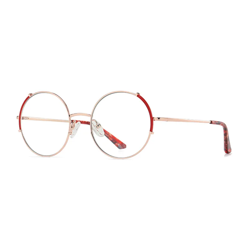 Ralferty Women's Full Rim Oversized Round Alloy Eyeglasses D8615
