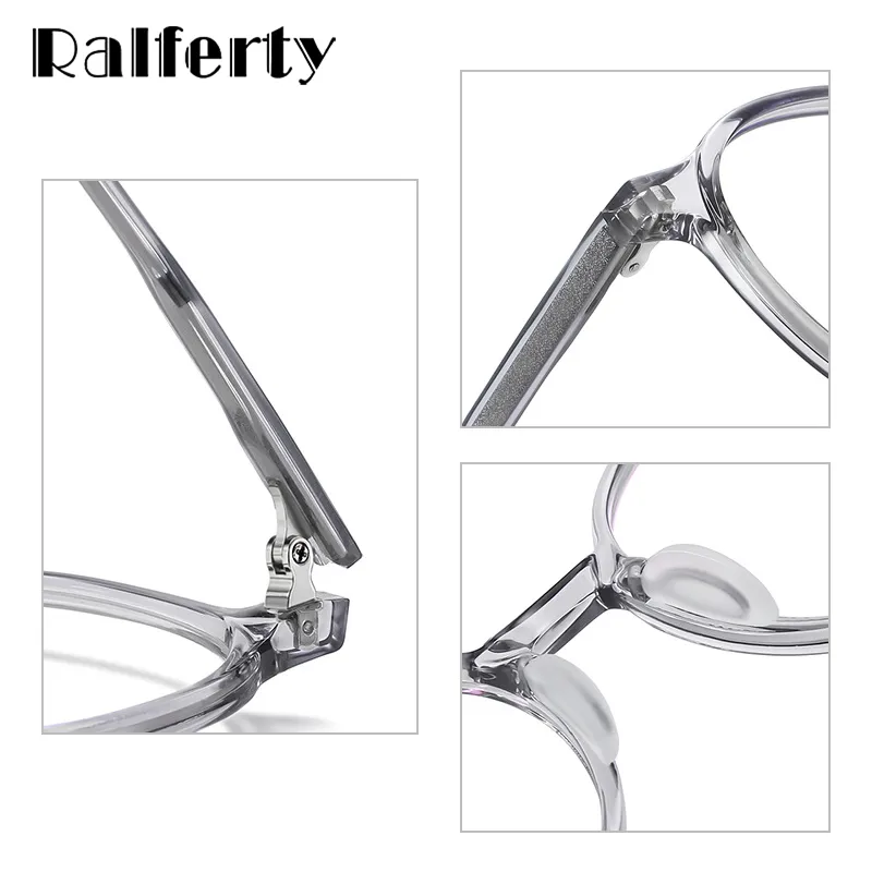 Ralferty Women's Full Rim Round Tr 90 Acetate Eyeglasses D204