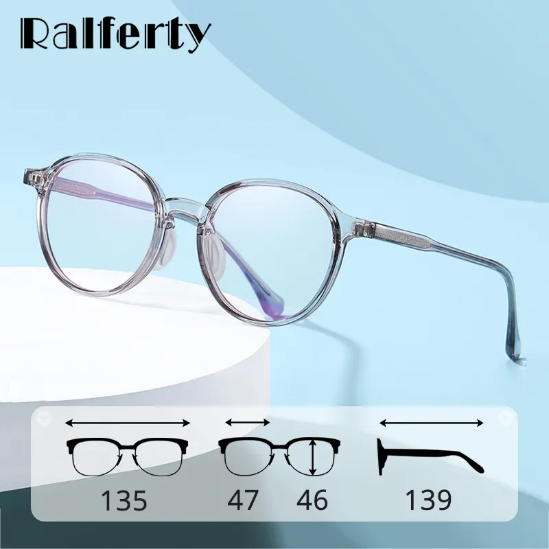 Ralferty Women's Full Rim Round Tr 90 Acetate Eyeglasses D204
