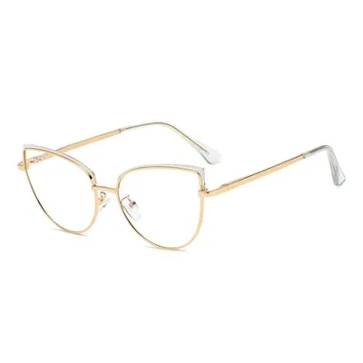 Ralferty Women's  Full Rim Square Cat Eye Alloy Eyeglasses