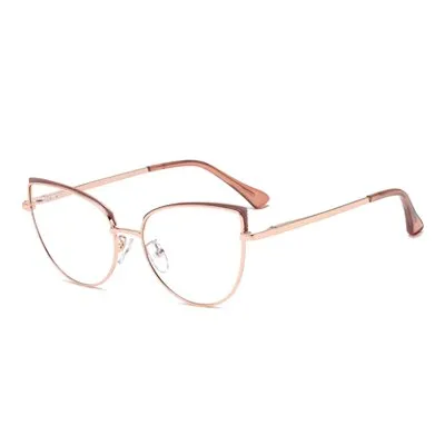 Ralferty Women's  Full Rim Square Cat Eye Alloy Eyeglasses