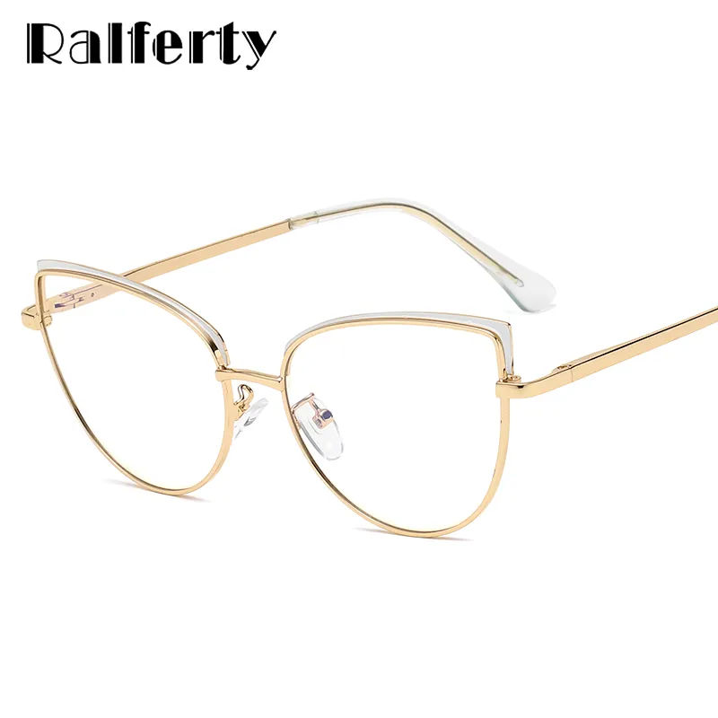 Ralferty Women's  Full Rim Square Cat Eye Alloy Eyeglasses