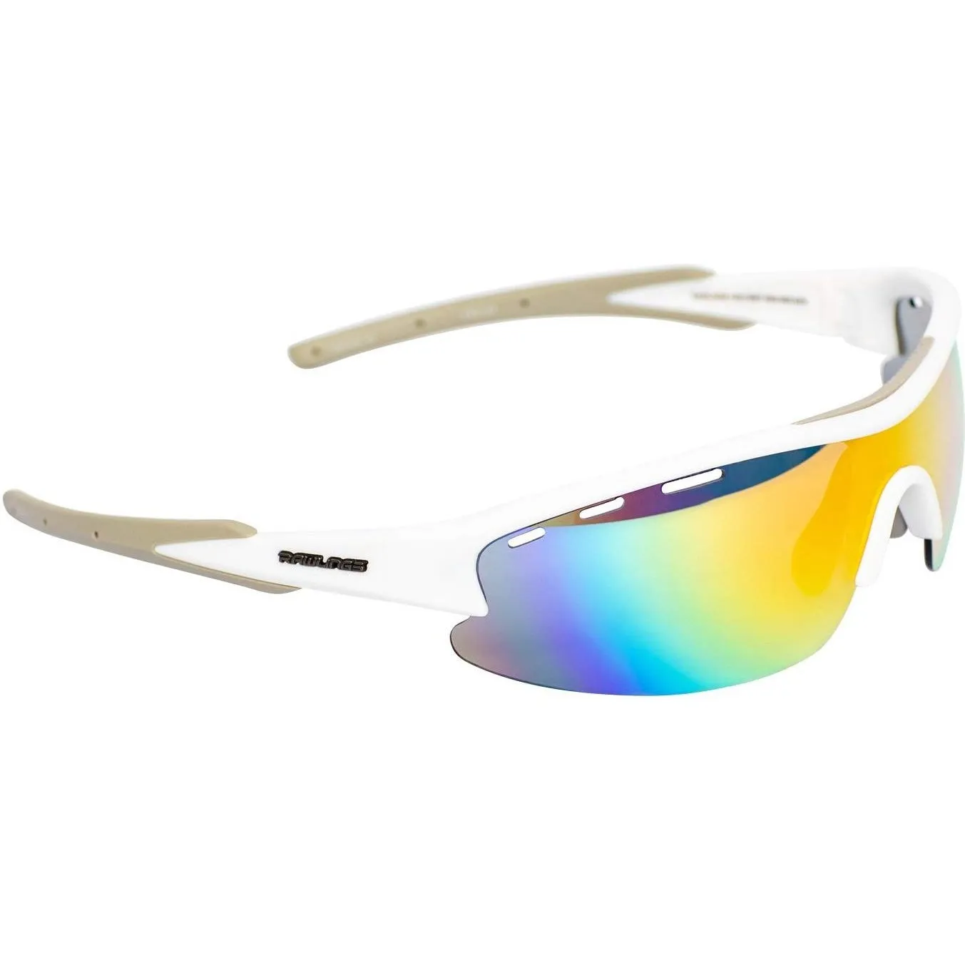 Rawlings Adult Shield Baseball Sunglasses Lightweight Sports Sun Glasses for Running, Softball, Rowing, Cycling (White/Gray)