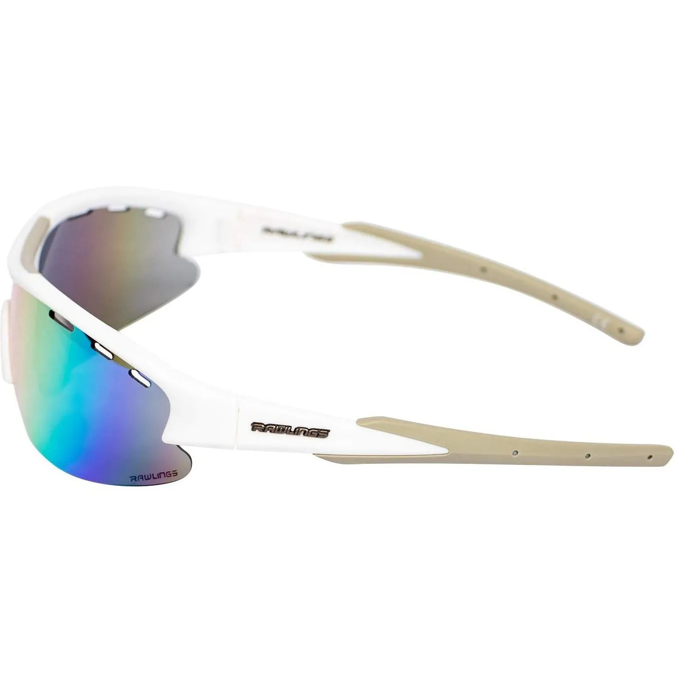 Rawlings Adult Shield Baseball Sunglasses Lightweight Sports Sun Glasses for Running, Softball, Rowing, Cycling (White/Gray)