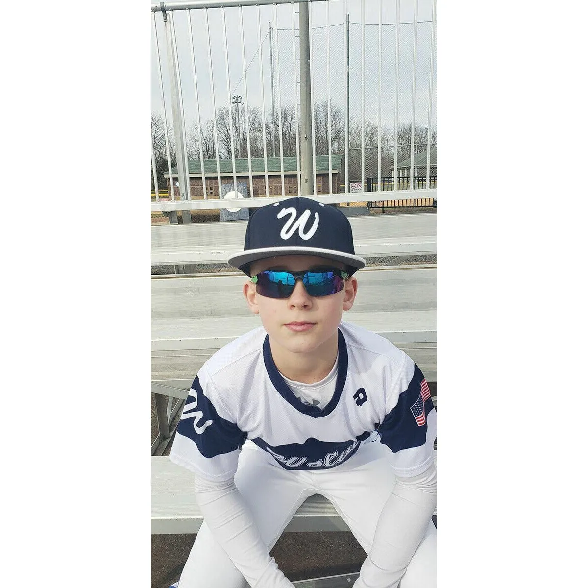 RAWLINGS Youth Sports Baseball Sunglasses Durable 100% UV Poly Lens, Shielded Lens (Black/Green)