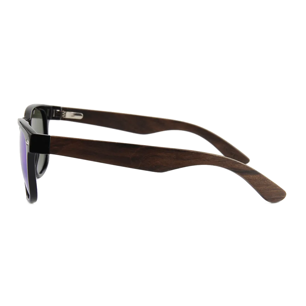Real Ebony Wood Hybrid Wanderer Style Sunglasses by WUDN
