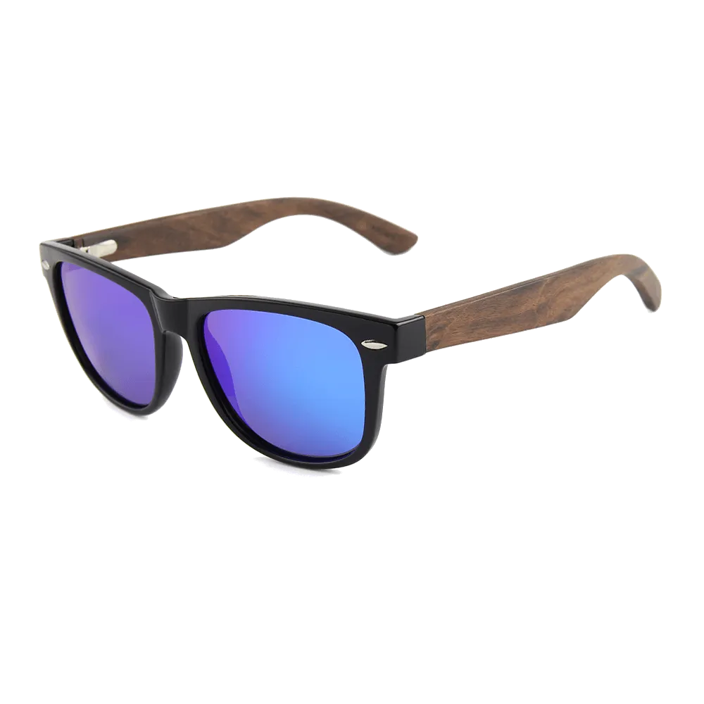 Real Ebony Wood Hybrid Wanderer Style Sunglasses by WUDN