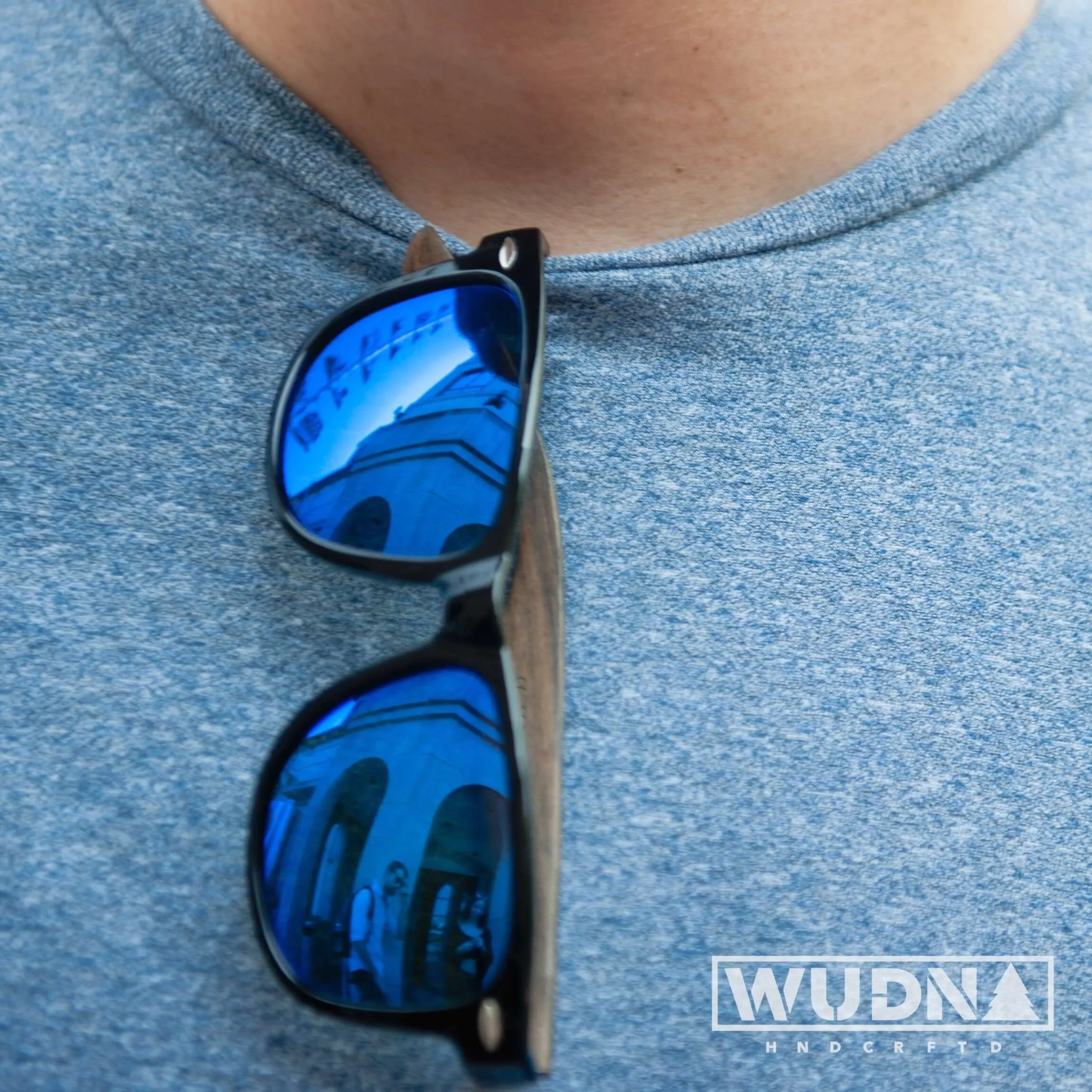 Real Ebony Wood Hybrid Wanderer Style Sunglasses by WUDN