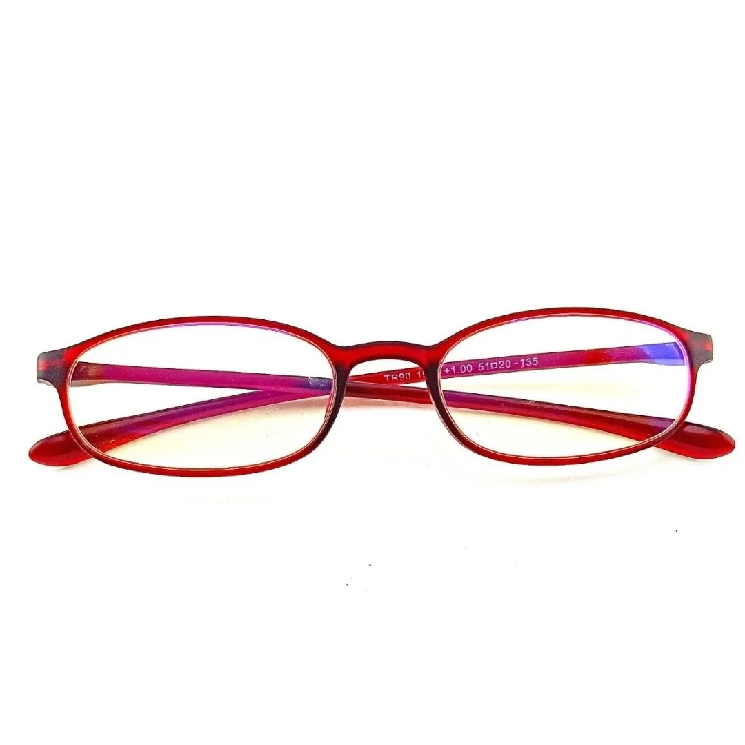 Red Full Rim Rectangle Jubleelens READERS Reading Eyeglasses With Blue Blocker Spectacles with Anti Glare for Eye Protection(For  1.00 Power To  3.00 Power)