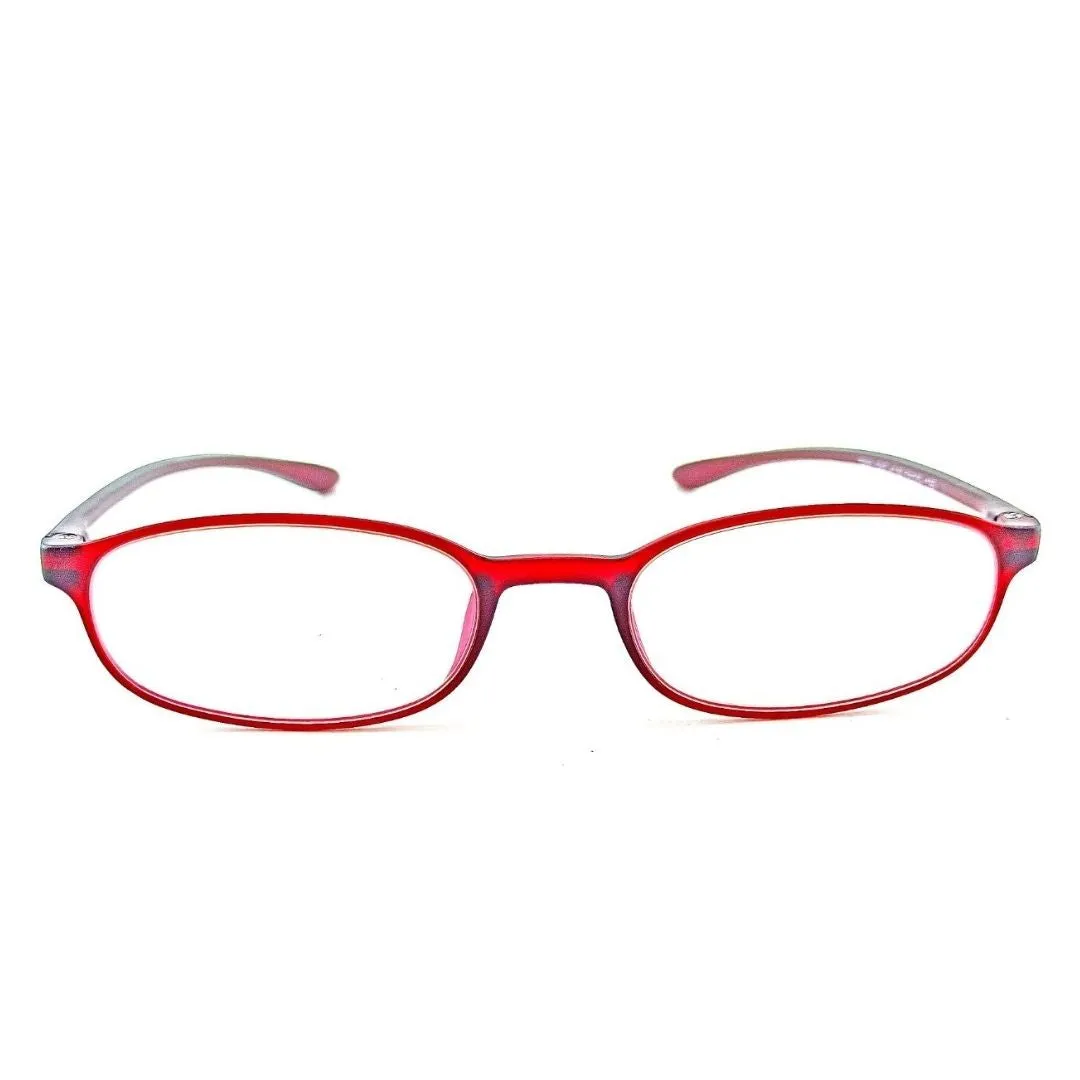 Red Full Rim Rectangle Jubleelens READERS Reading Eyeglasses With Blue Blocker Spectacles with Anti Glare for Eye Protection(For  1.00 Power To  3.00 Power)
