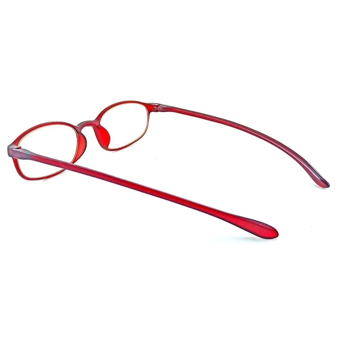 Red Full Rim Rectangle Jubleelens READERS Reading Eyeglasses With Blue Blocker Spectacles with Anti Glare for Eye Protection(For  1.00 Power To  3.00 Power)