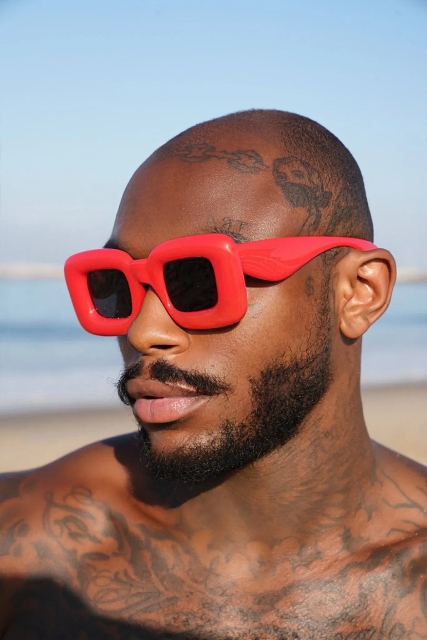 Red Puffed Retro Shades
