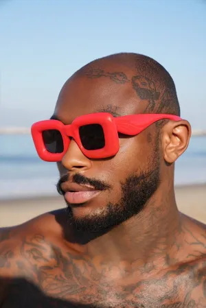 Red Puffed Retro Shades