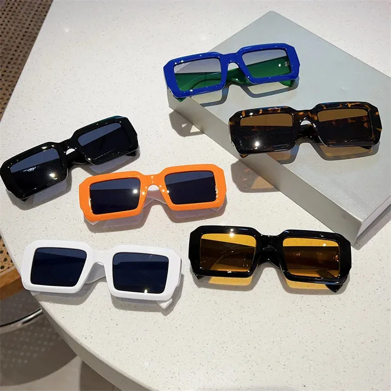 Retro Brand Design Square Candy Color Gradient Sunglasses