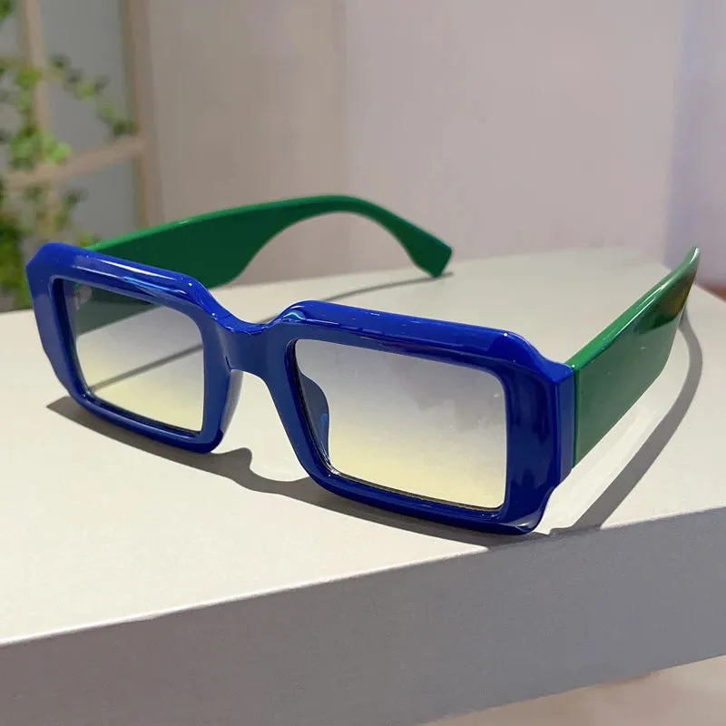 Retro Brand Design Square Candy Color Gradient Sunglasses