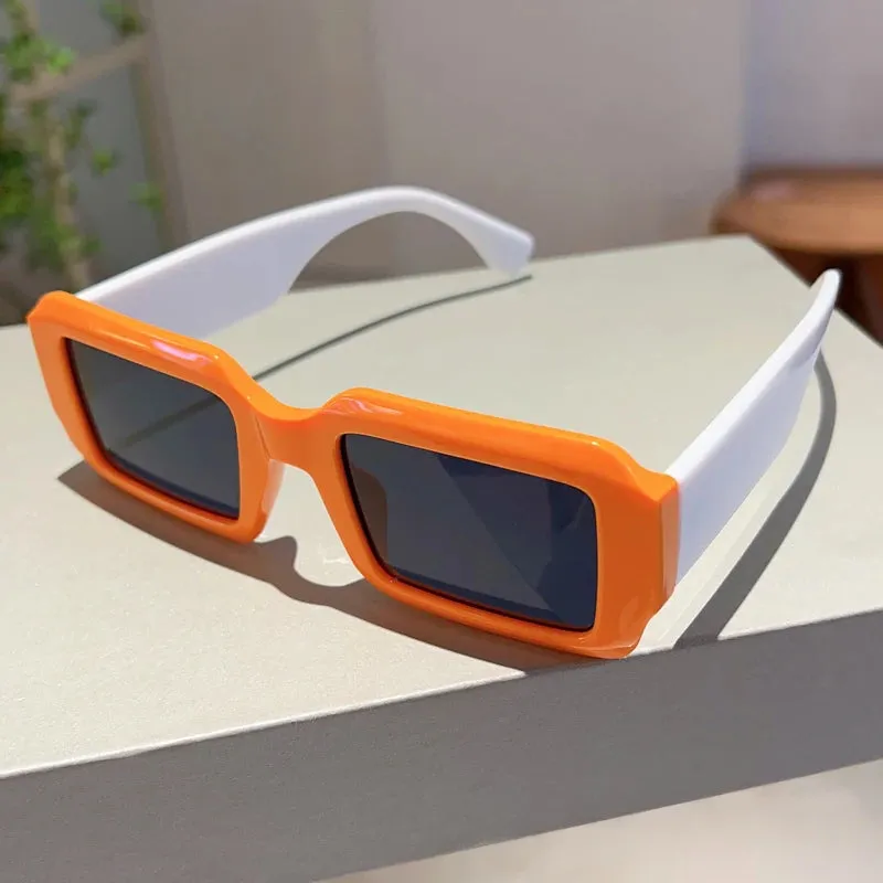 Retro Brand Design Square Candy Color Gradient Sunglasses