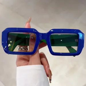 Retro Brand Design Square Candy Color Gradient Sunglasses