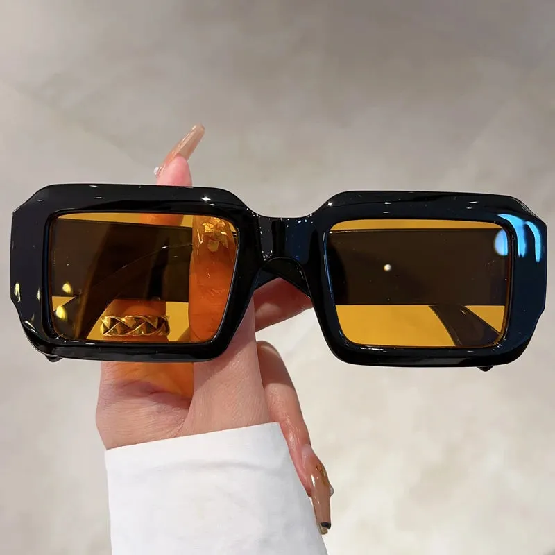 Retro Brand Design Square Candy Color Gradient Sunglasses
