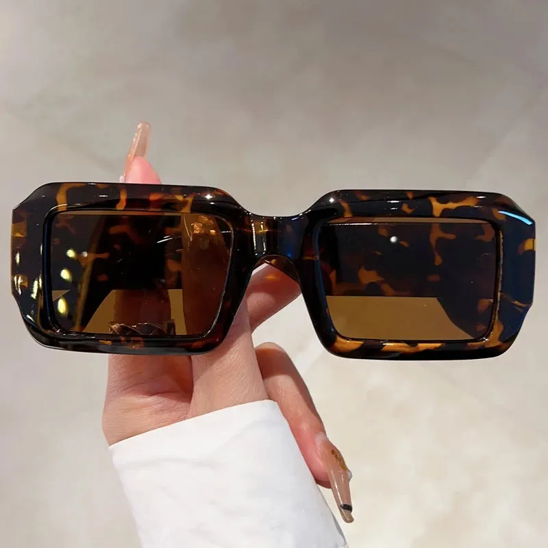 Retro Brand Design Square Candy Color Gradient Sunglasses