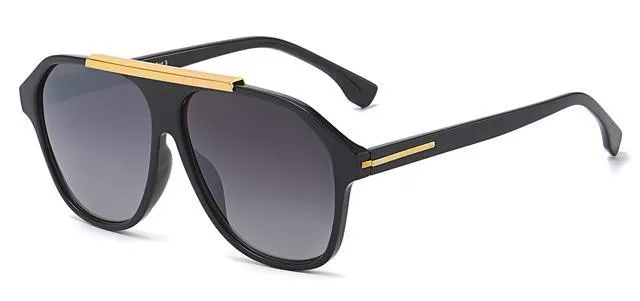 Retro Flat Top Pilot Flat Lens Sunglasses