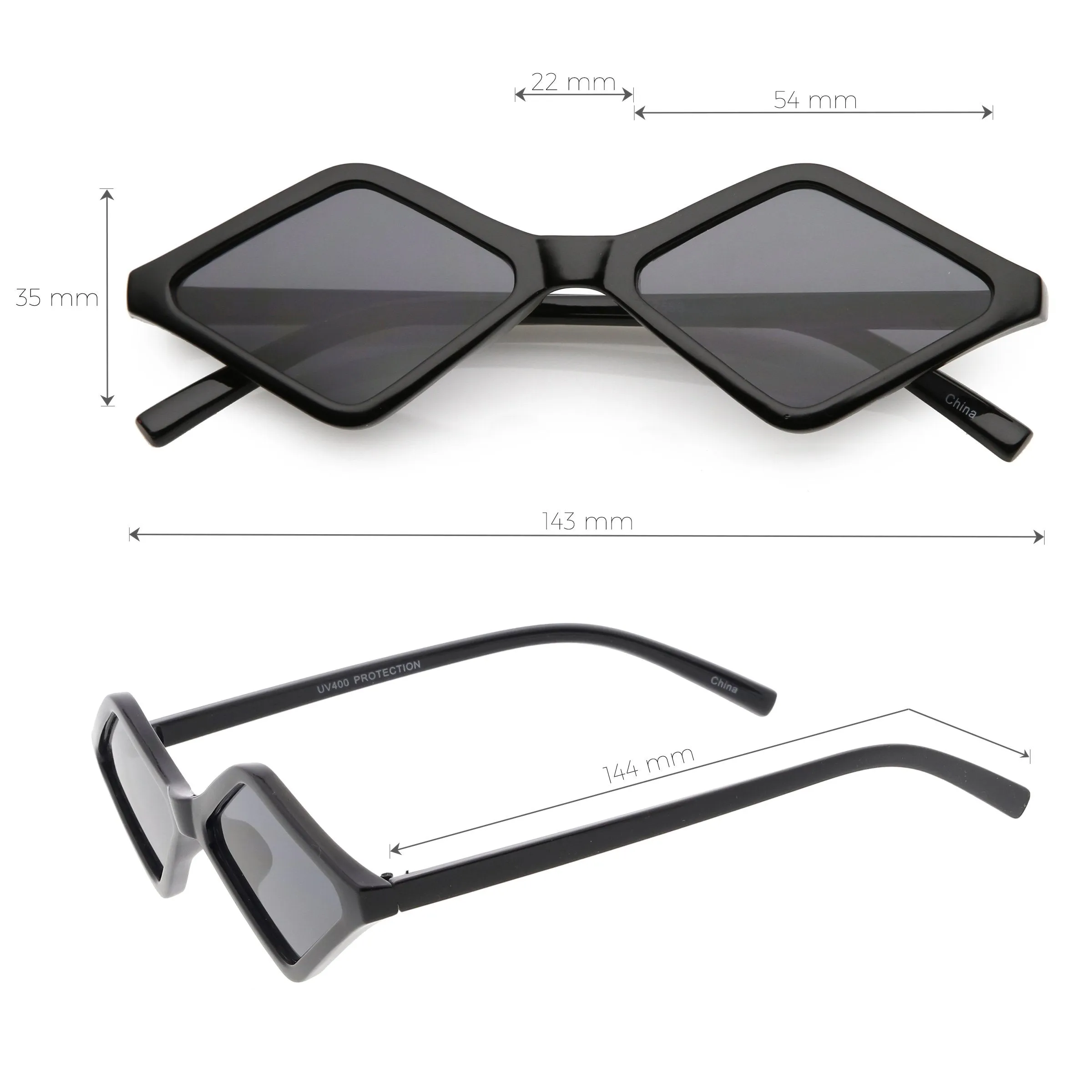 Retro Geometric Diamond Shape Sunglasses C748