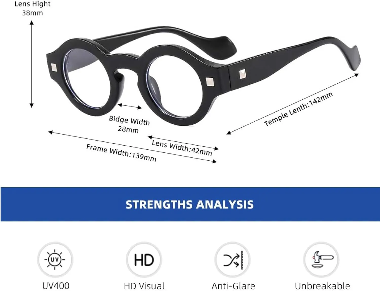 Retro Glasses for Women Small Round Glass Frame Men