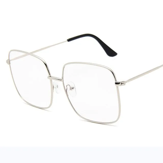 Retro Metal Big Frame Gradient Classic Square Sunglasses